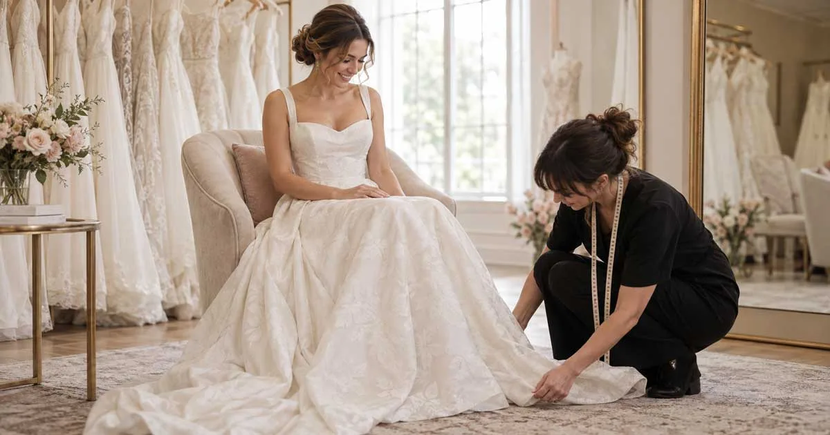 Wedding Dress Comfort: Try Sitting Before You Say Yes - featured wedding planning tips